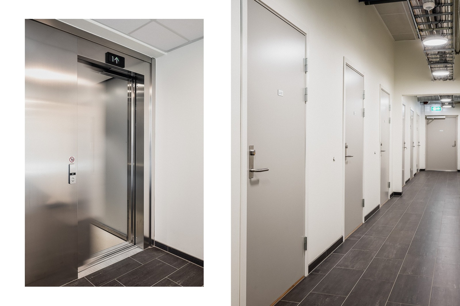 Leiligheten har enkel adkomst via heis direkte fra garasjen, samt lagringsplass i en disponibel bod i felles kjeller. Galleribilde