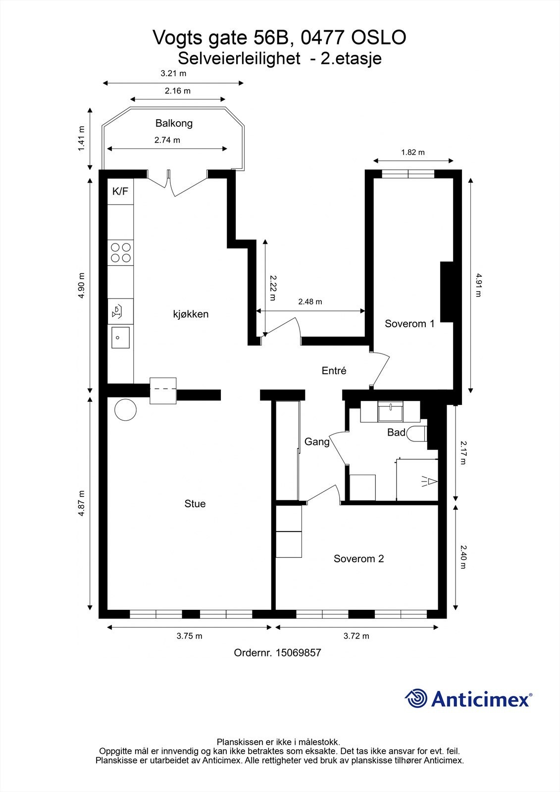 Gjennomgående leilighet med store oppholdsrom. Galleribilde