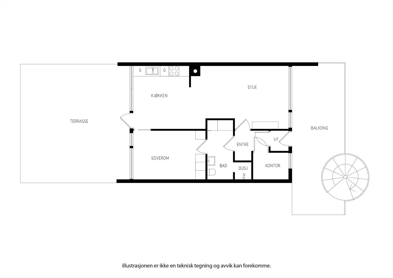 Plantegning 1. etasje Galleribilde
