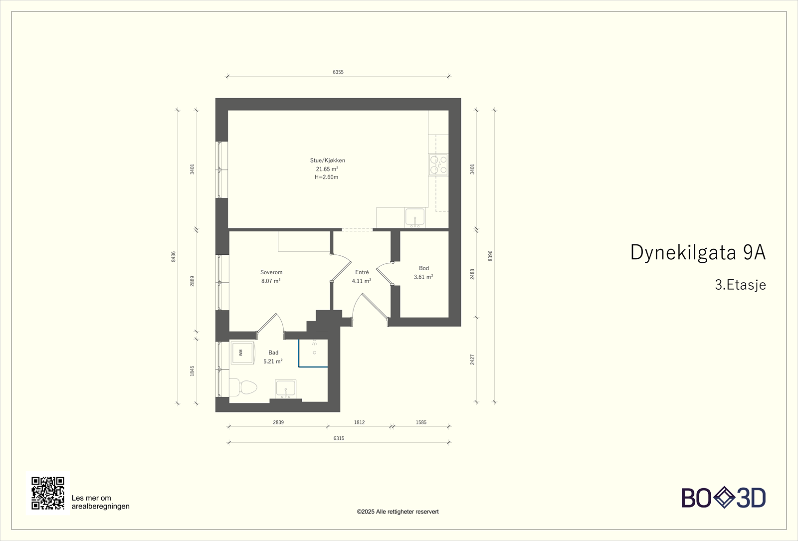 Målsatt plantegning. Galleribilde