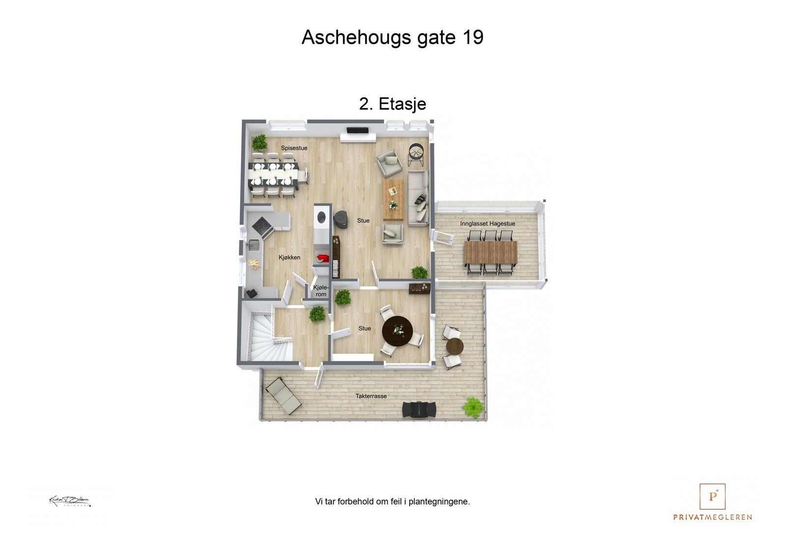 3 D plantegning 2. etasje Galleribilde