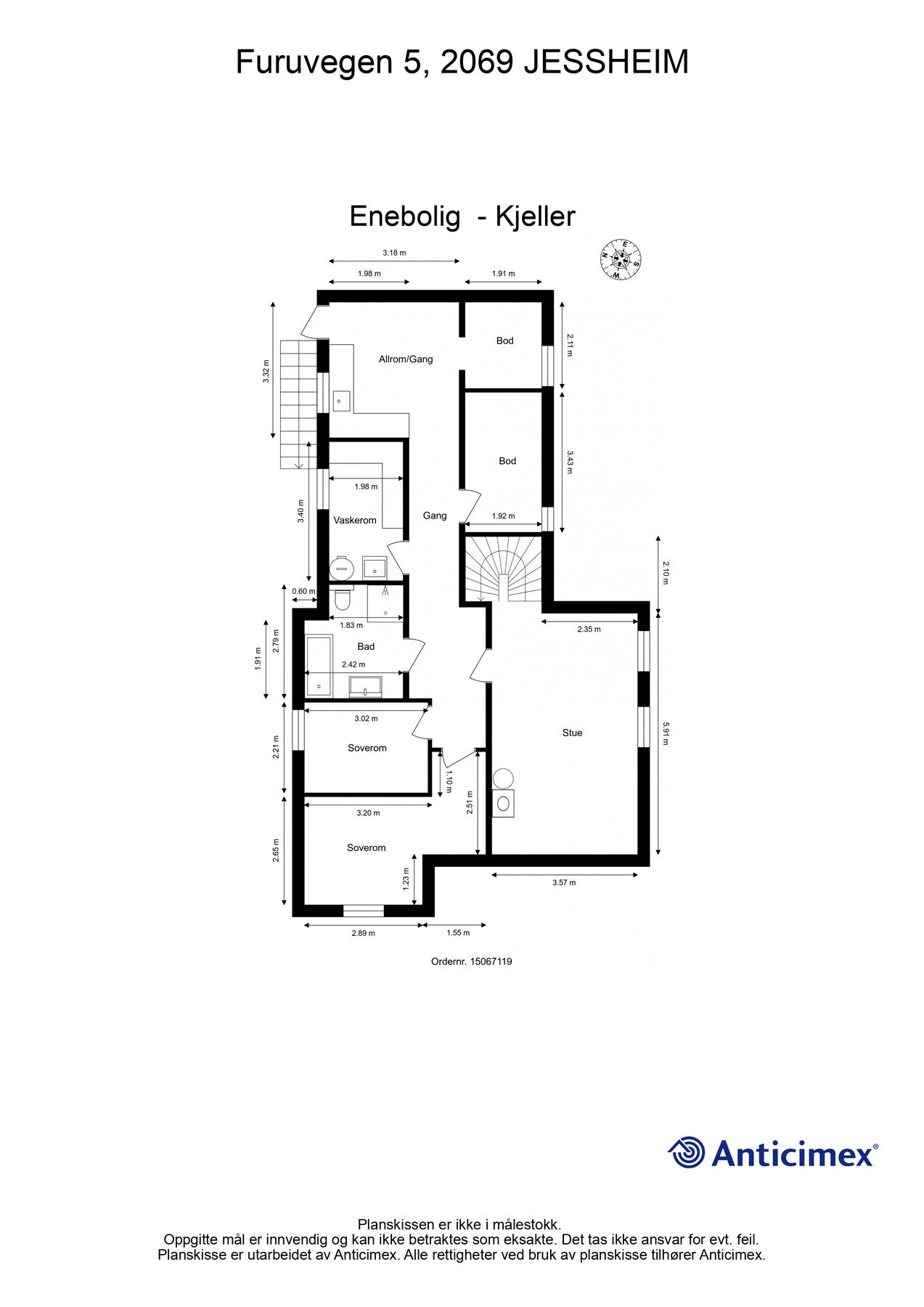 Plantegning kjeller. Galleribilde