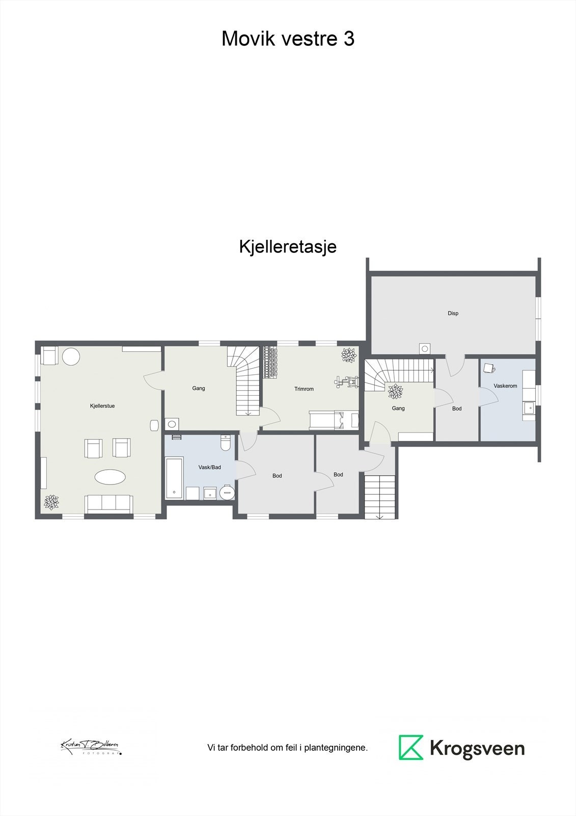 Planskisse kjelleretasje. Galleribilde