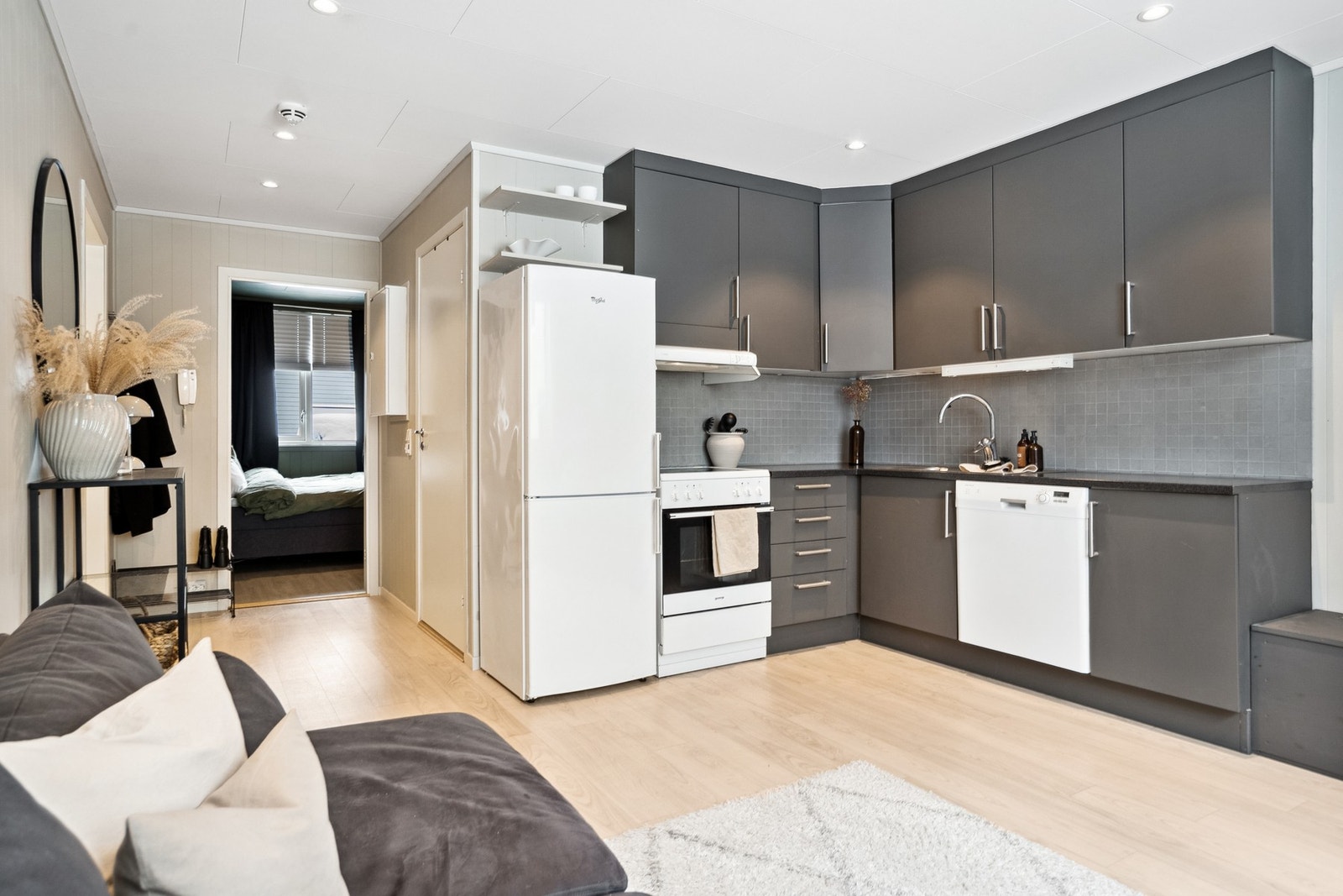 Leiligheten har en fin og åpen planløsning Galleribilde