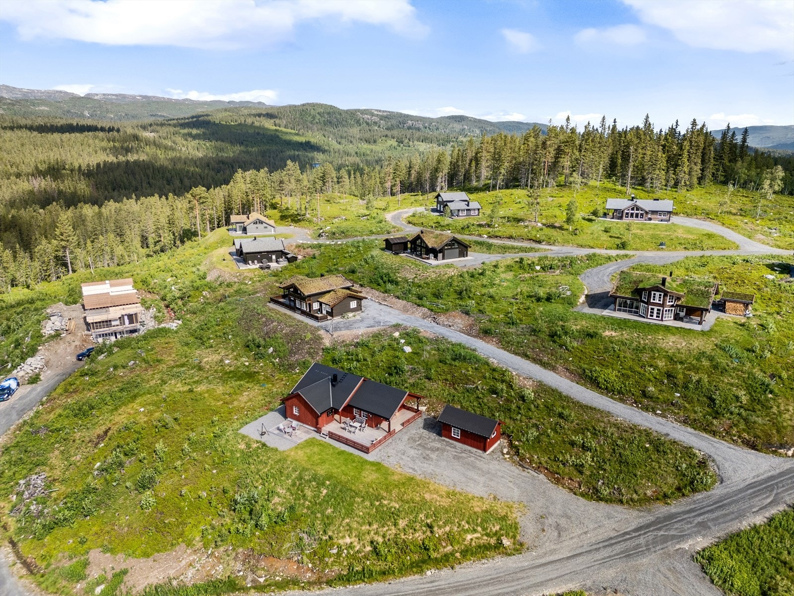 Området har fortsatt noe byggeaktivitet, men mange av hyttene står ferdig oppført allerede. Galleribilde