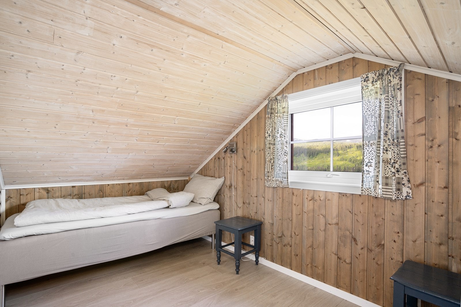 Plass til enkeltsenger på hver side mot kneveggene. Galleribilde