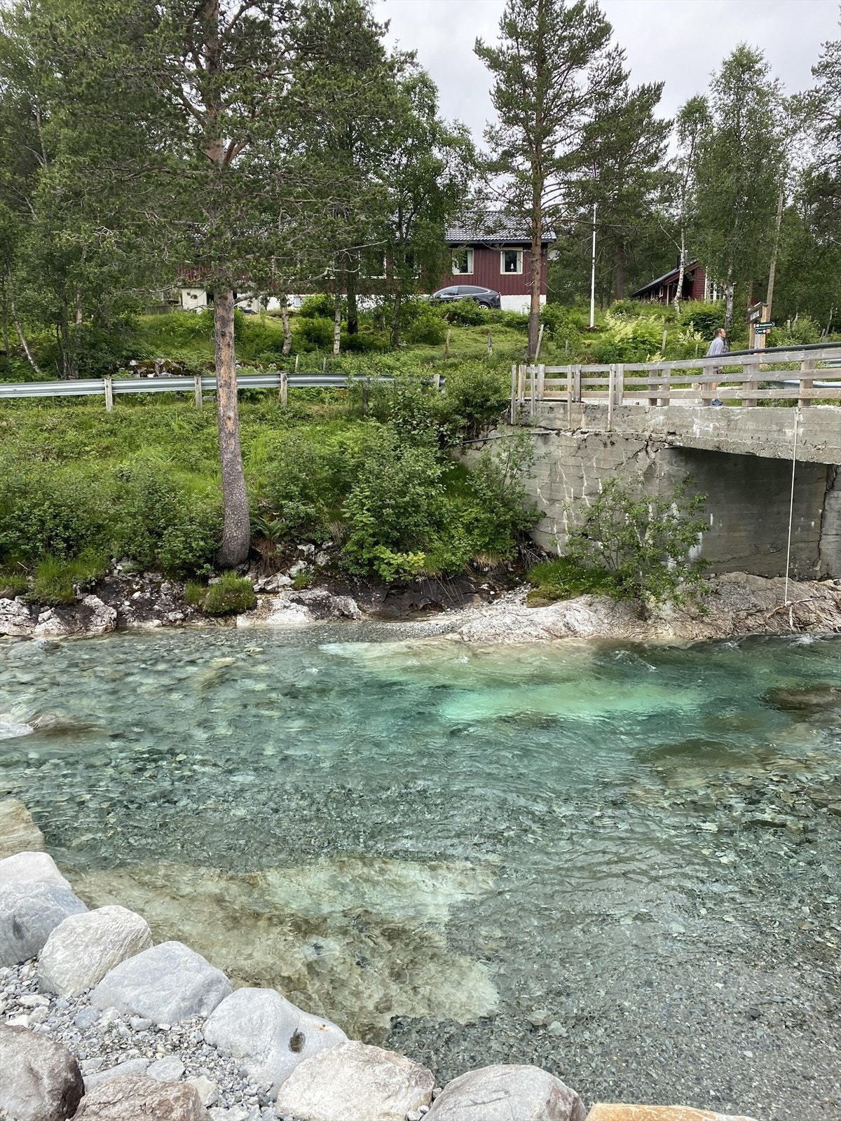 Populær badekulp like ved hytten. Galleribilde