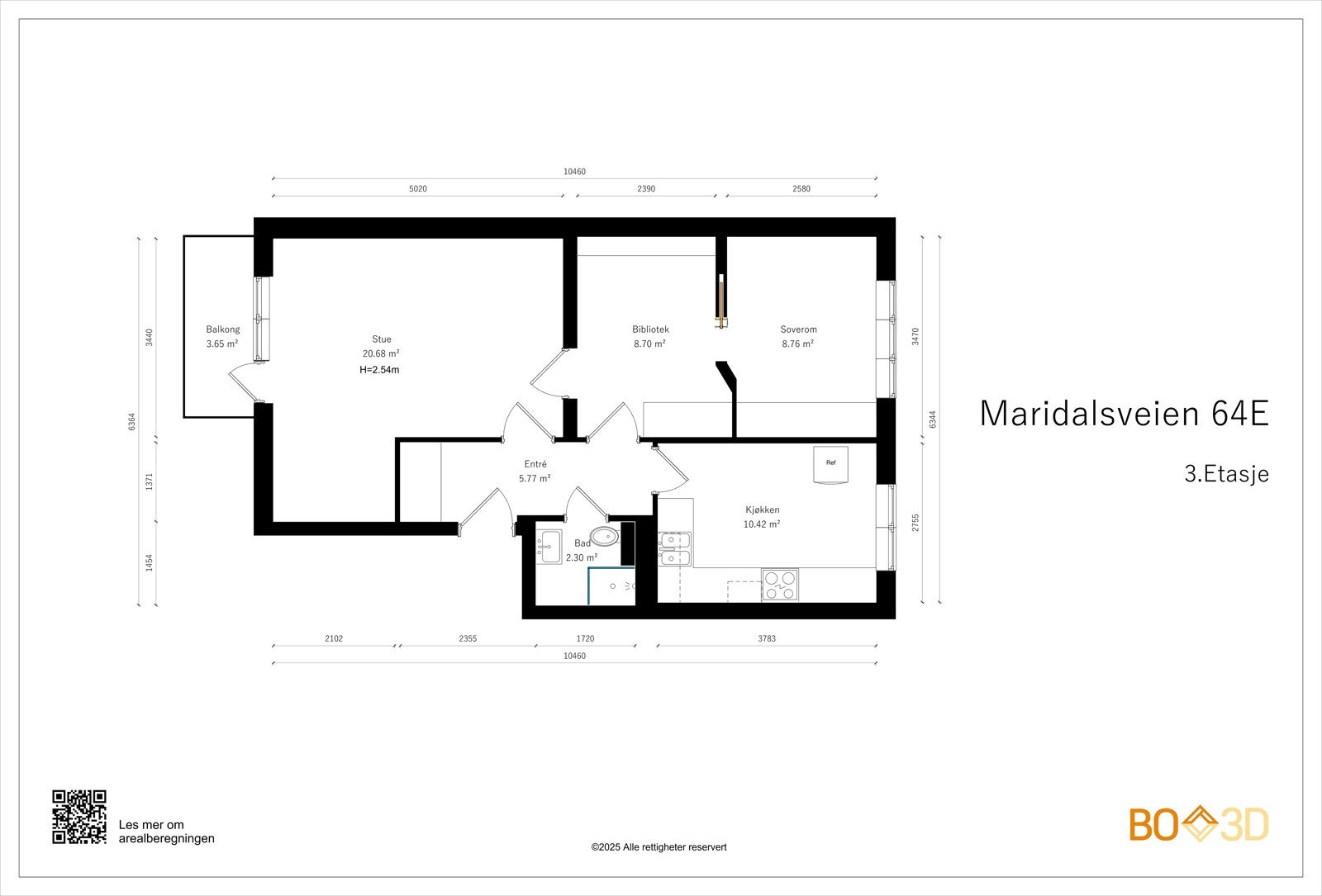 Plantegning 3.etg. Galleribilde