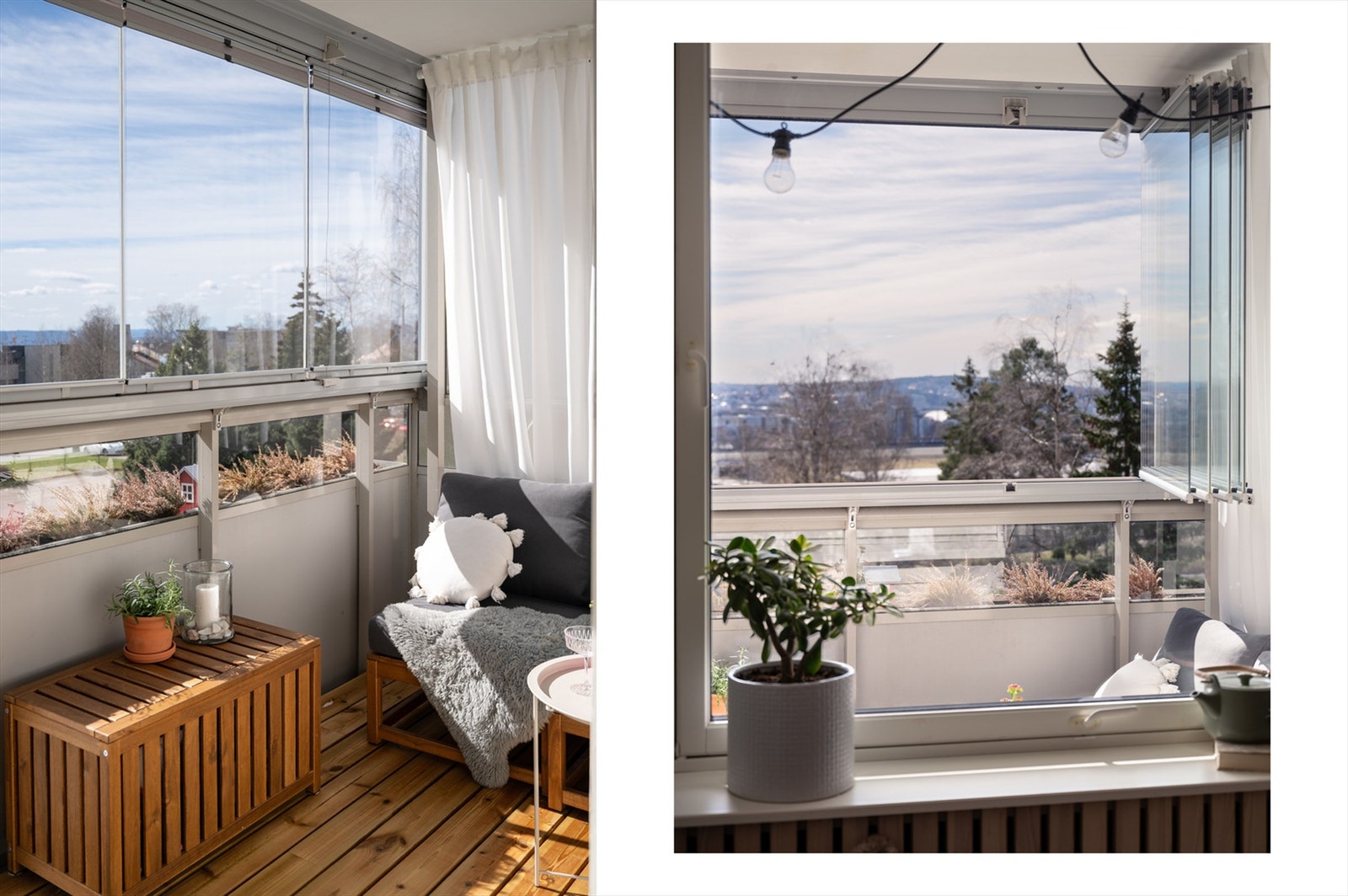 Innglasset balkong m/flott utsyn. Galleribilde