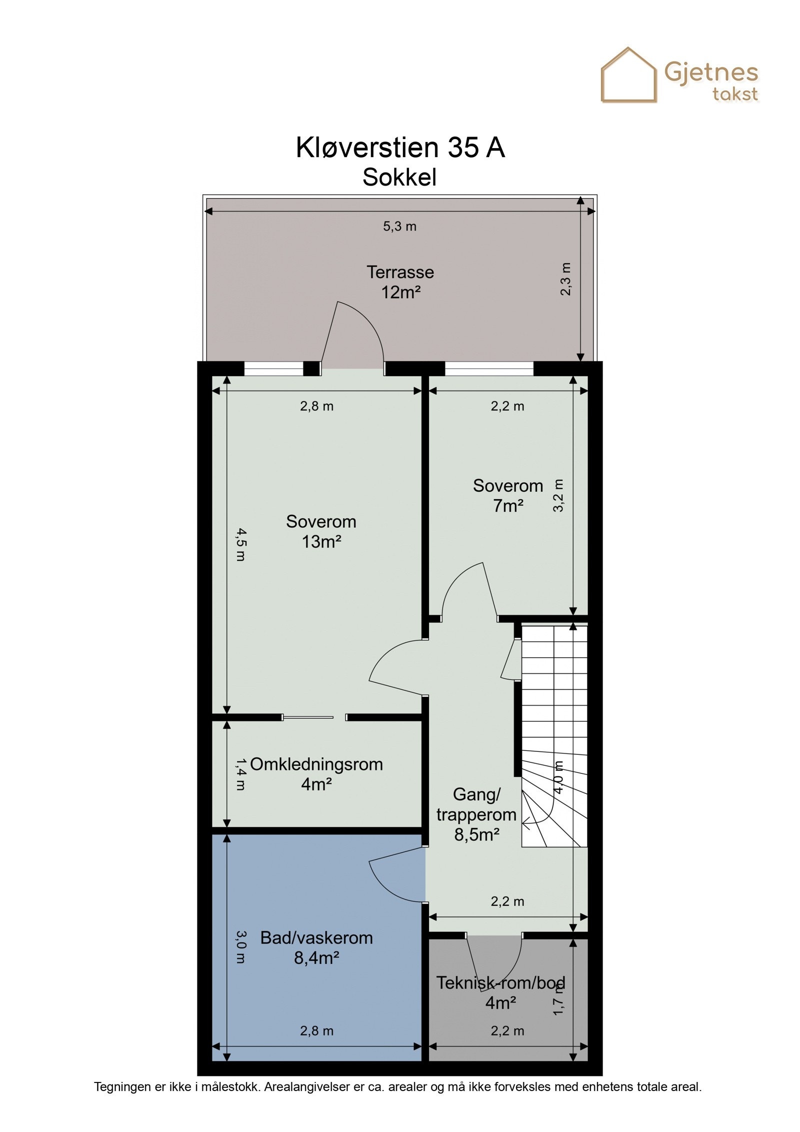 Plantegning sokkeletasje Galleribilde