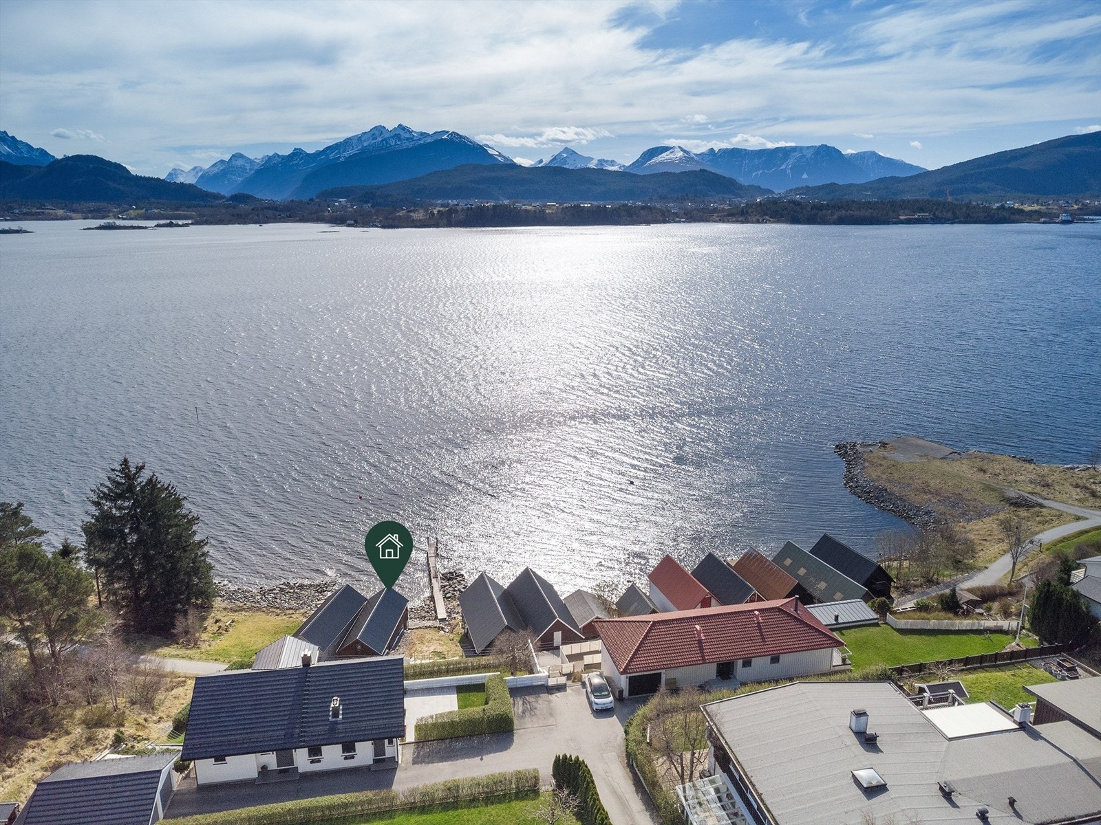 Dronebilde fra nord mot sør Galleribilde