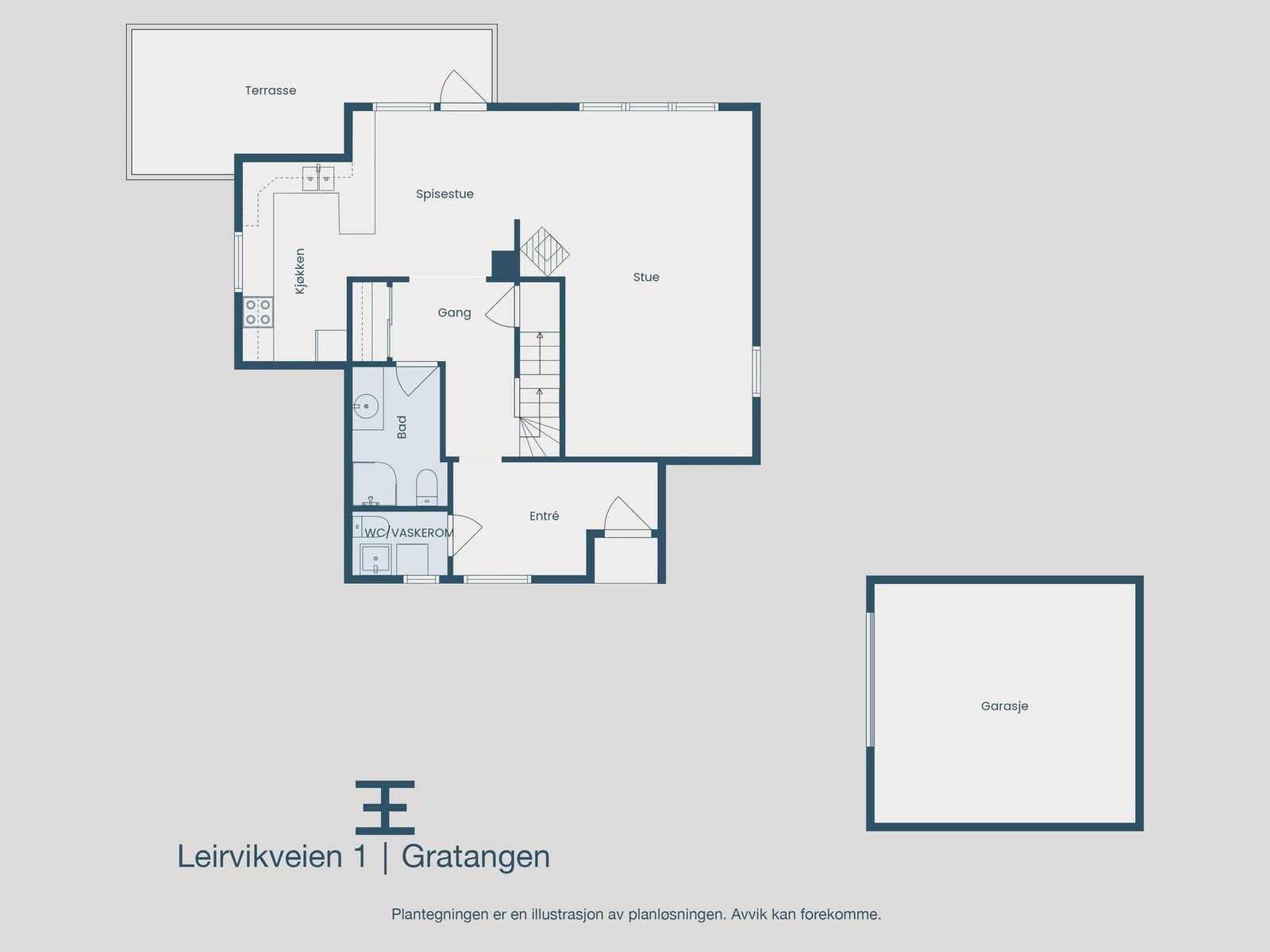 Plantegning 1. etasje Galleribilde