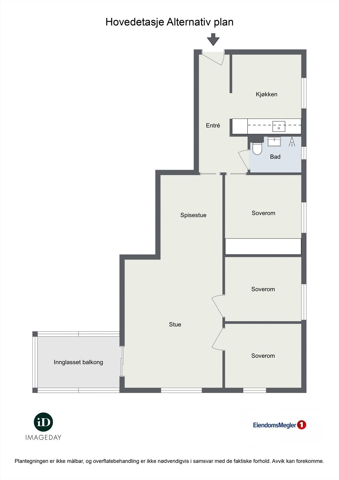 Alternativ planskisse som viser tilbakestillelse til opprinnelig planløsning Galleribilde