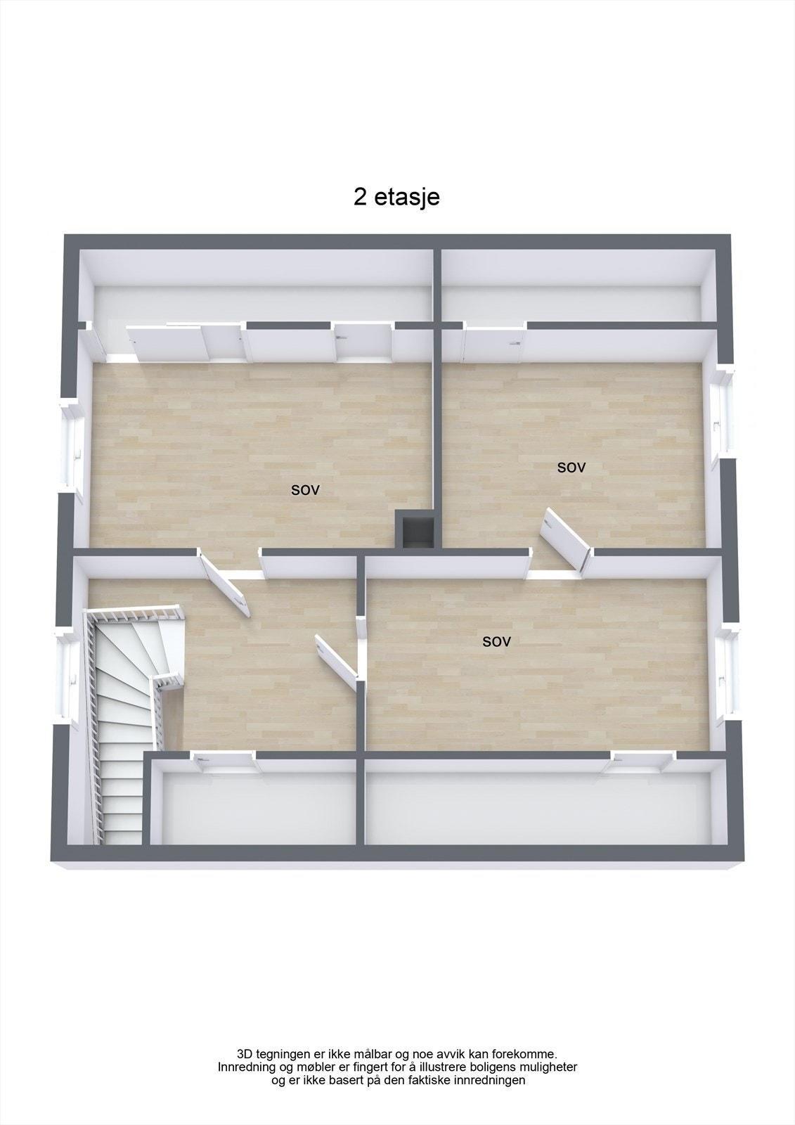 Plantegning 2 etasje. Galleribilde