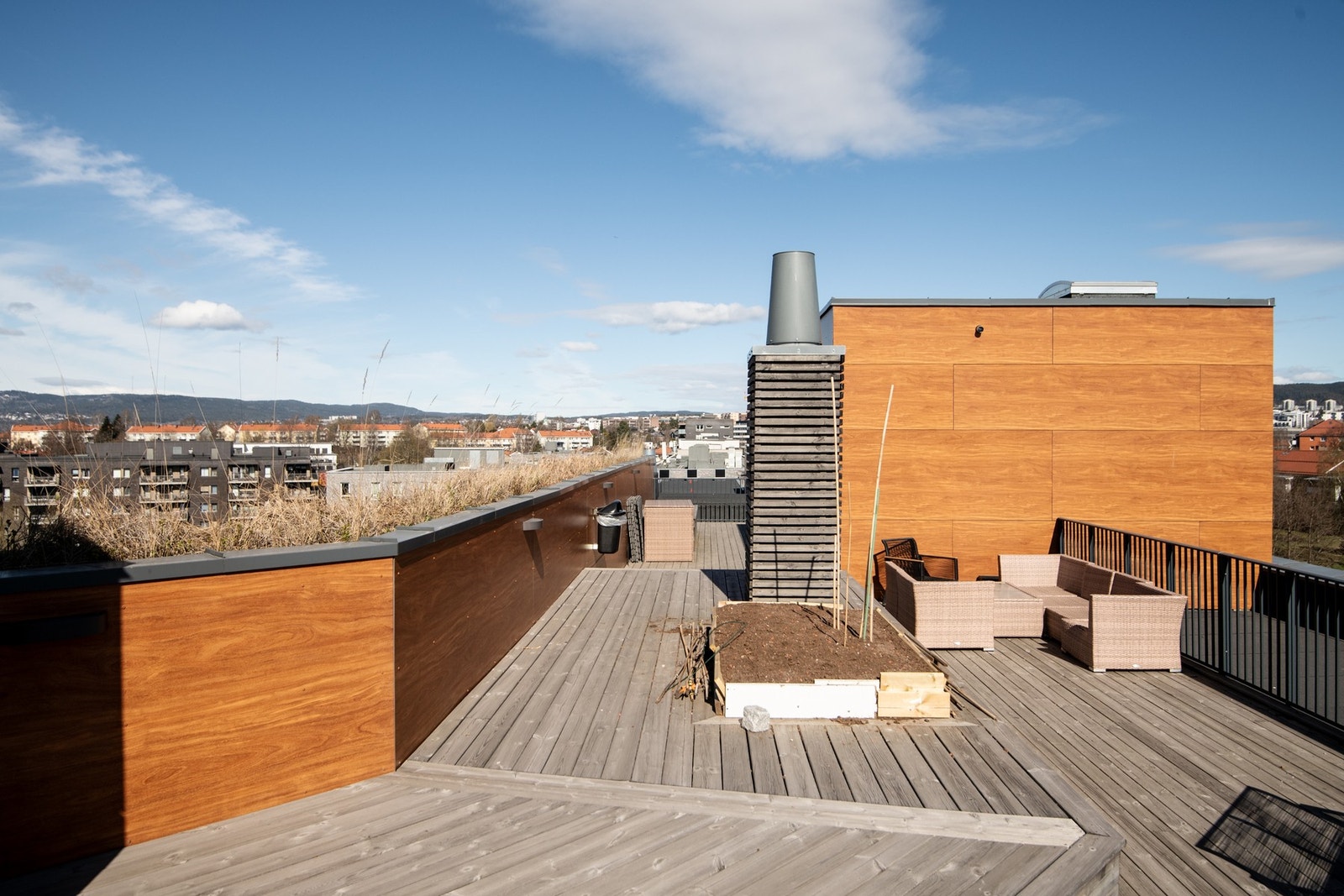 Takterrassen kan skilte med fantastiske solforhold, flott utsikt og flere sitteplasser. Galleribilde