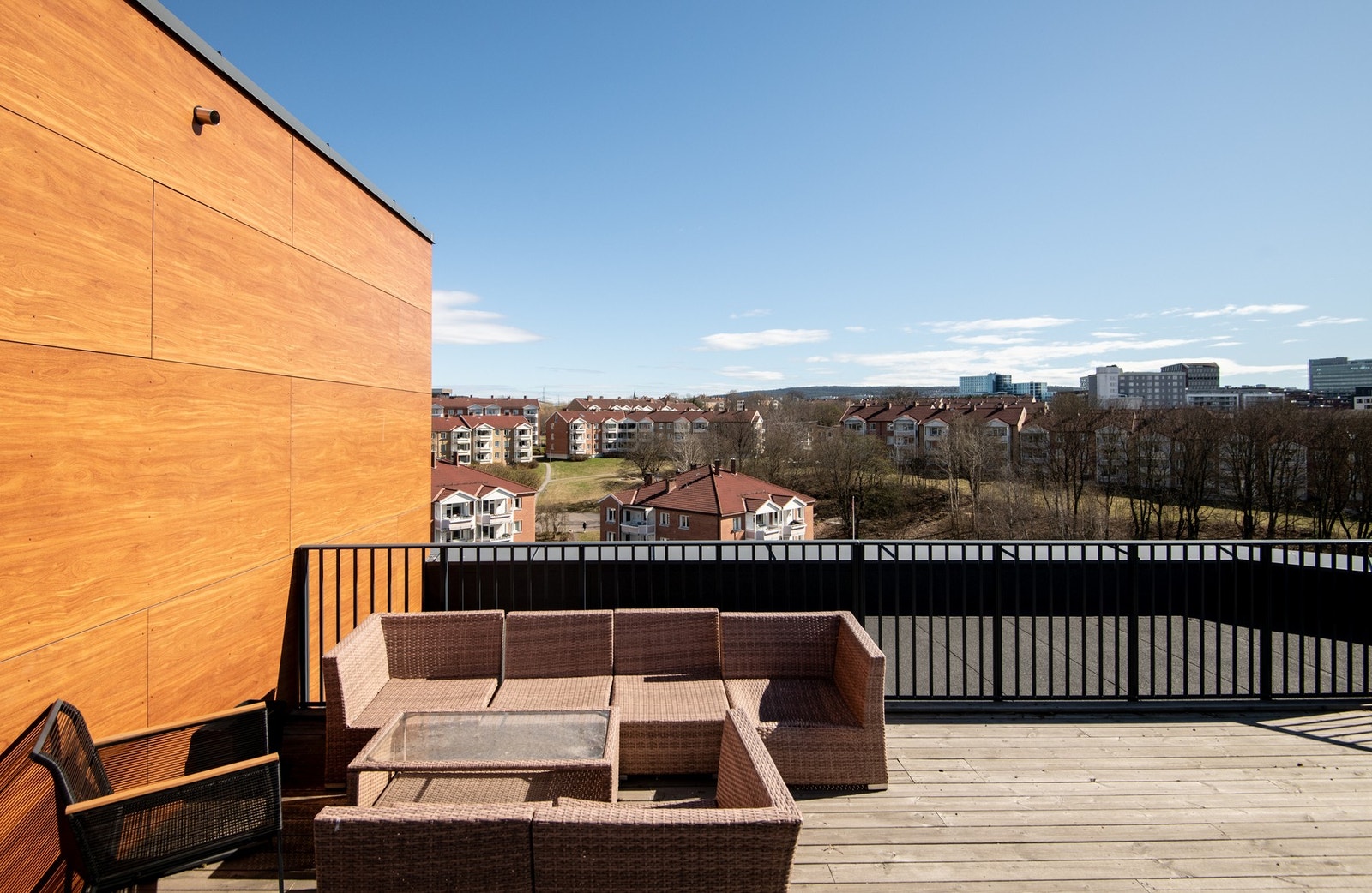 Sameiets takterrasse er en attraktiv uteplass blant beboerne. Galleribilde