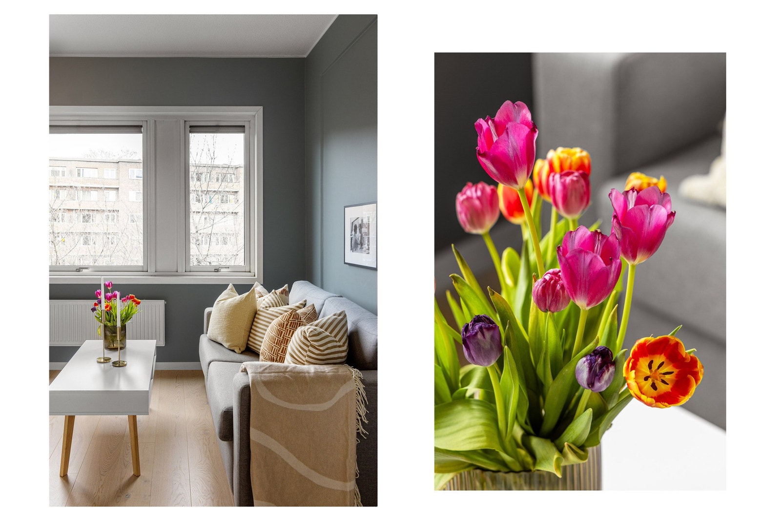 Under vinduet er det plassert en radiator tilknyttet fjernvarmeanlegg. Galleribilde