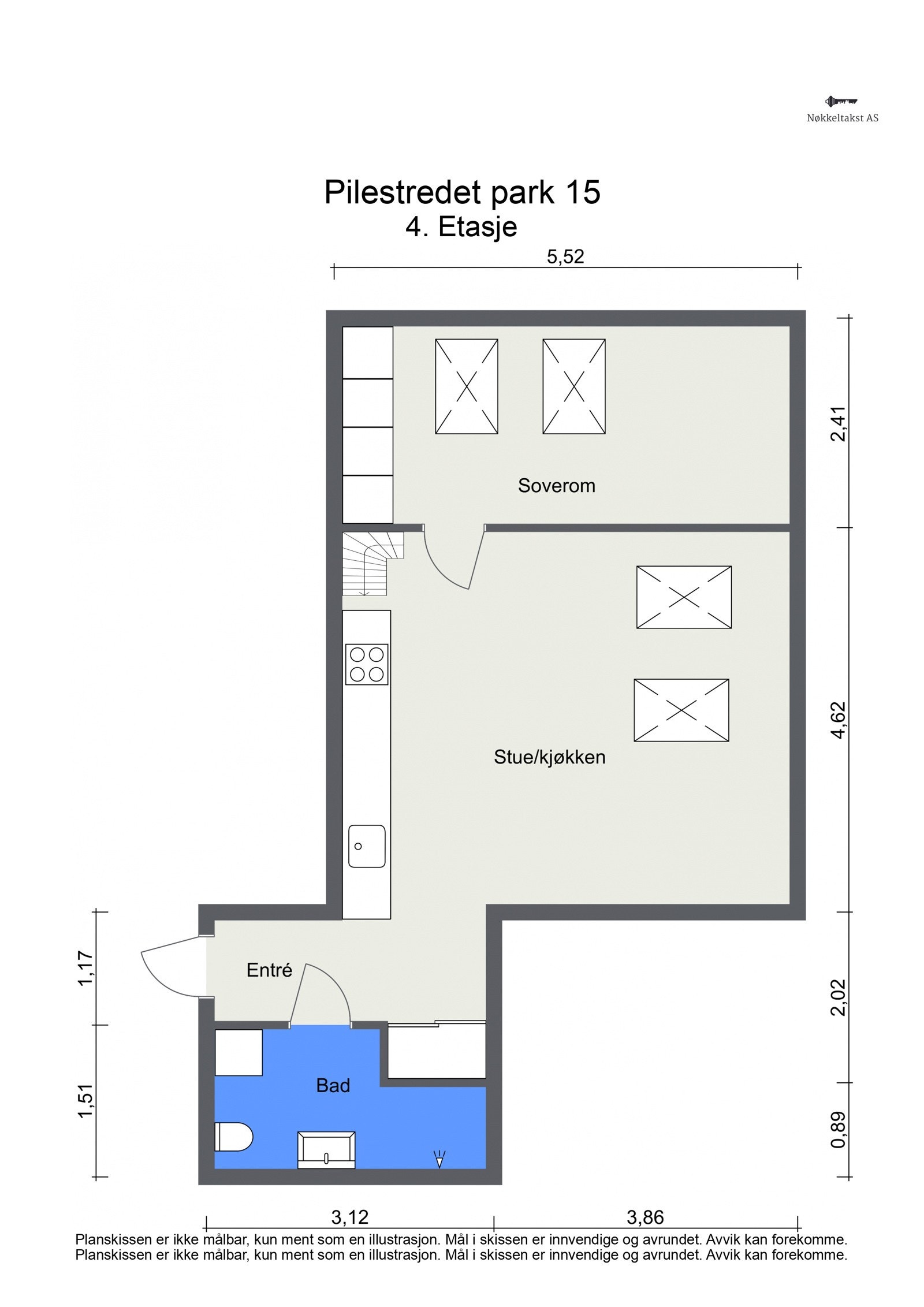 Plantegning 4. etasje Galleribilde