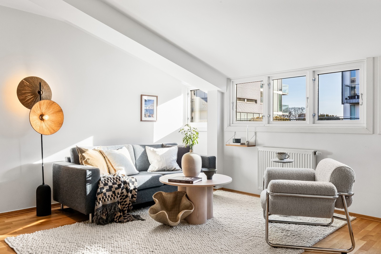 Borettslaget ble fornyet fra fabrikkleiligheter i 2014 og holder en moderne standard Galleribilde