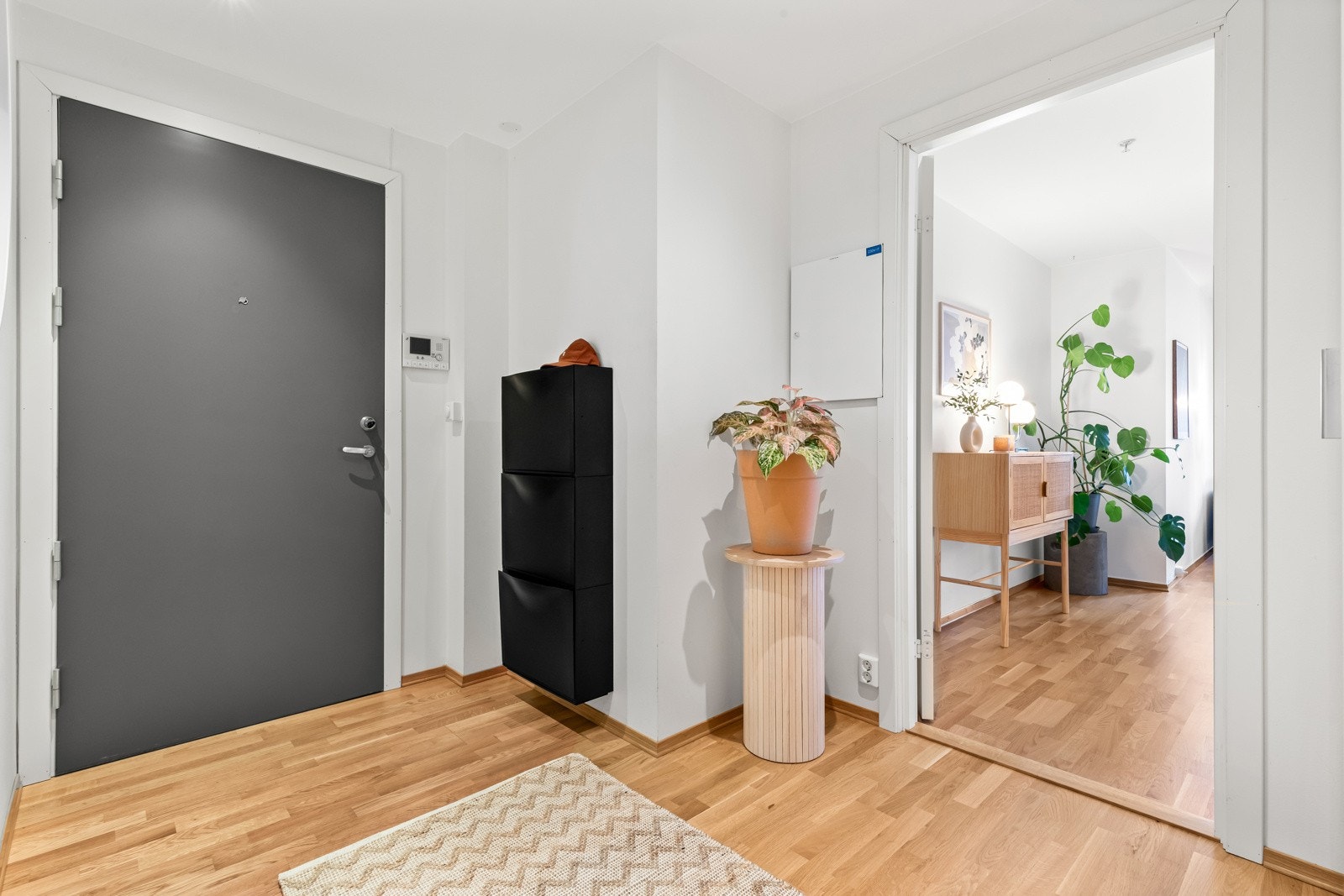 Entréen har god plass til oppbevaring av sko- og yttertøy Galleribilde