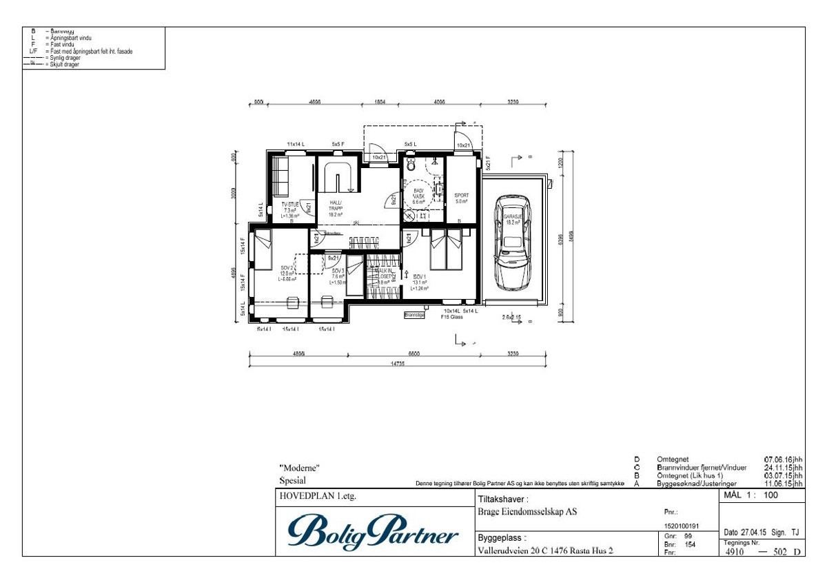 Plantegning 1. etg. Galleribilde