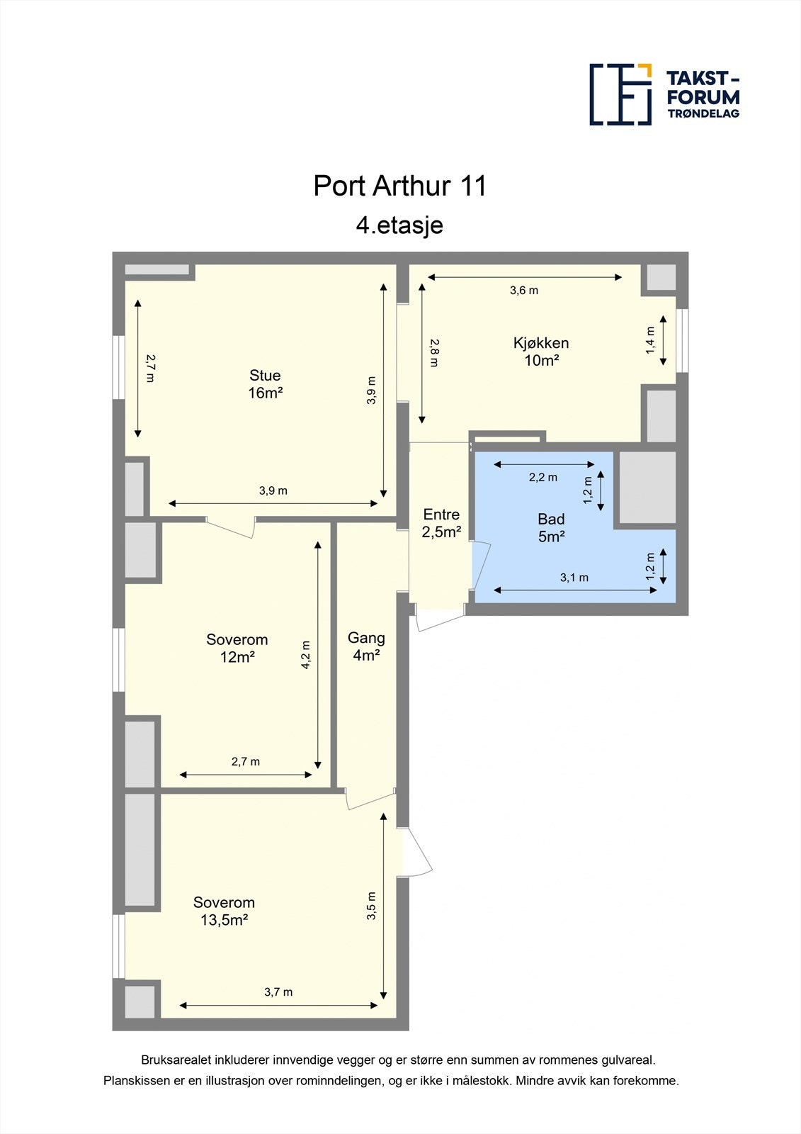 Plantegning 4. etasje. Galleribilde