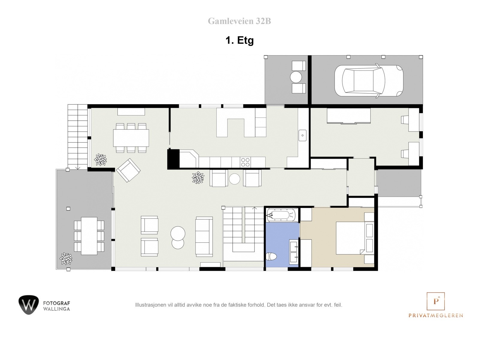 Plantegning 1. etasje Galleribilde