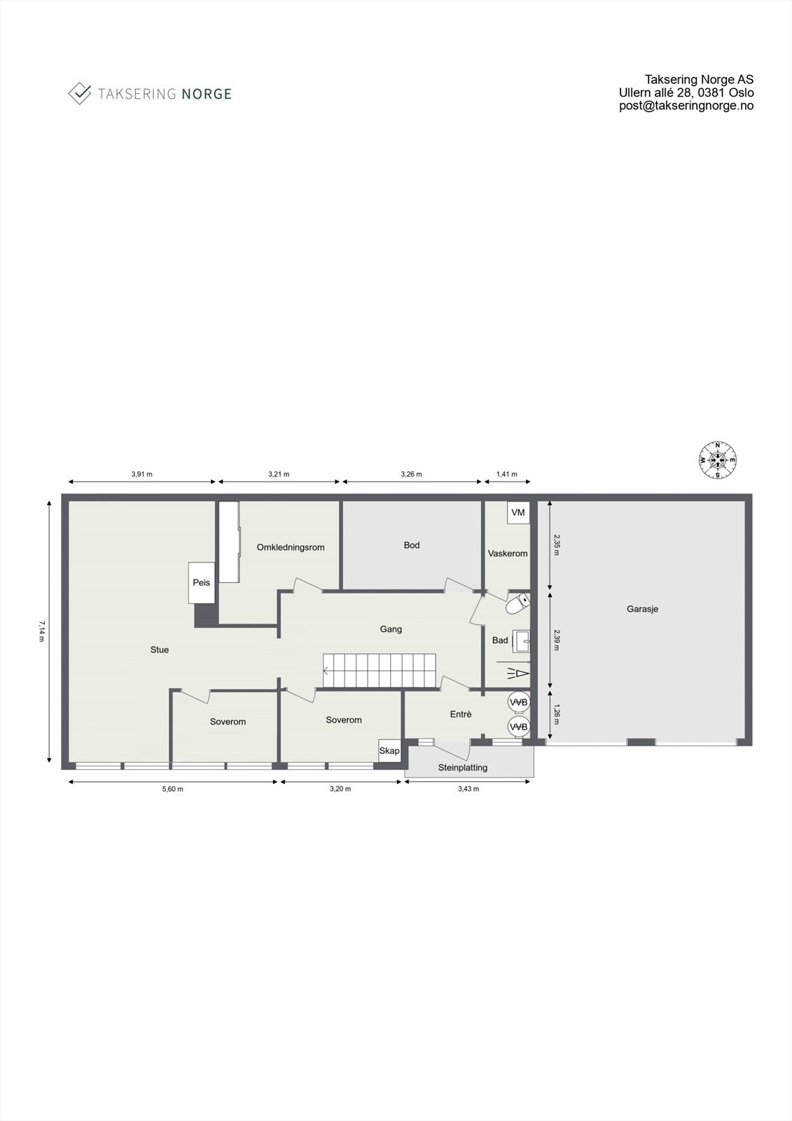Alternativ plantegning med 4 soverom, 2 nede og 2 oppe Galleribilde