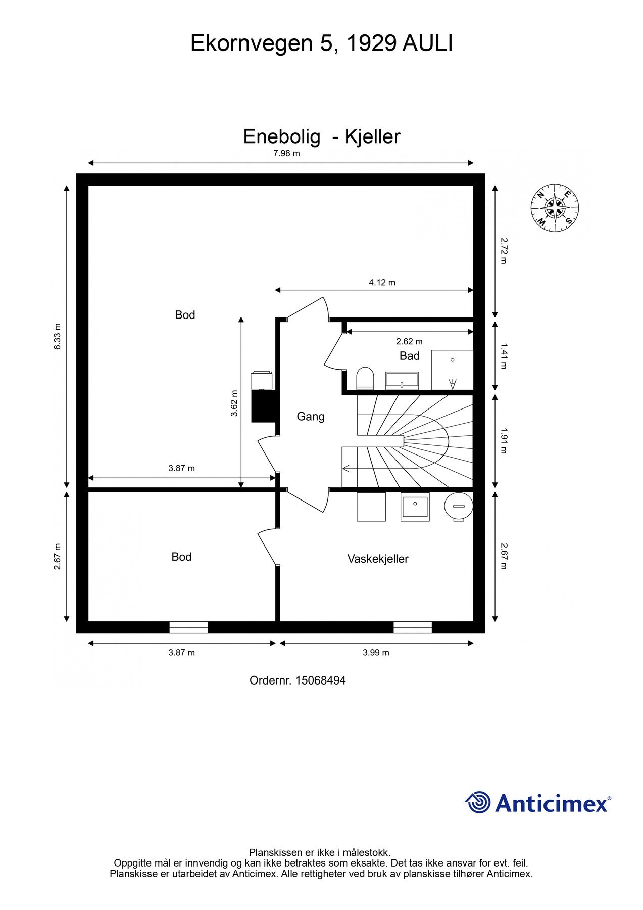 Planskisse kjeller. Galleribilde