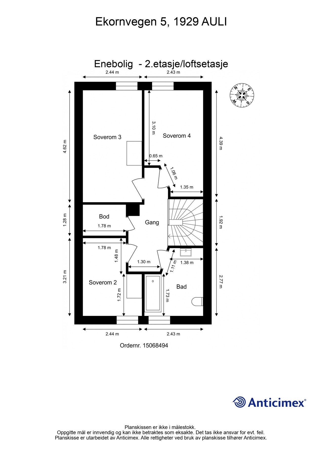 Planskisse 2. etg. Galleribilde
