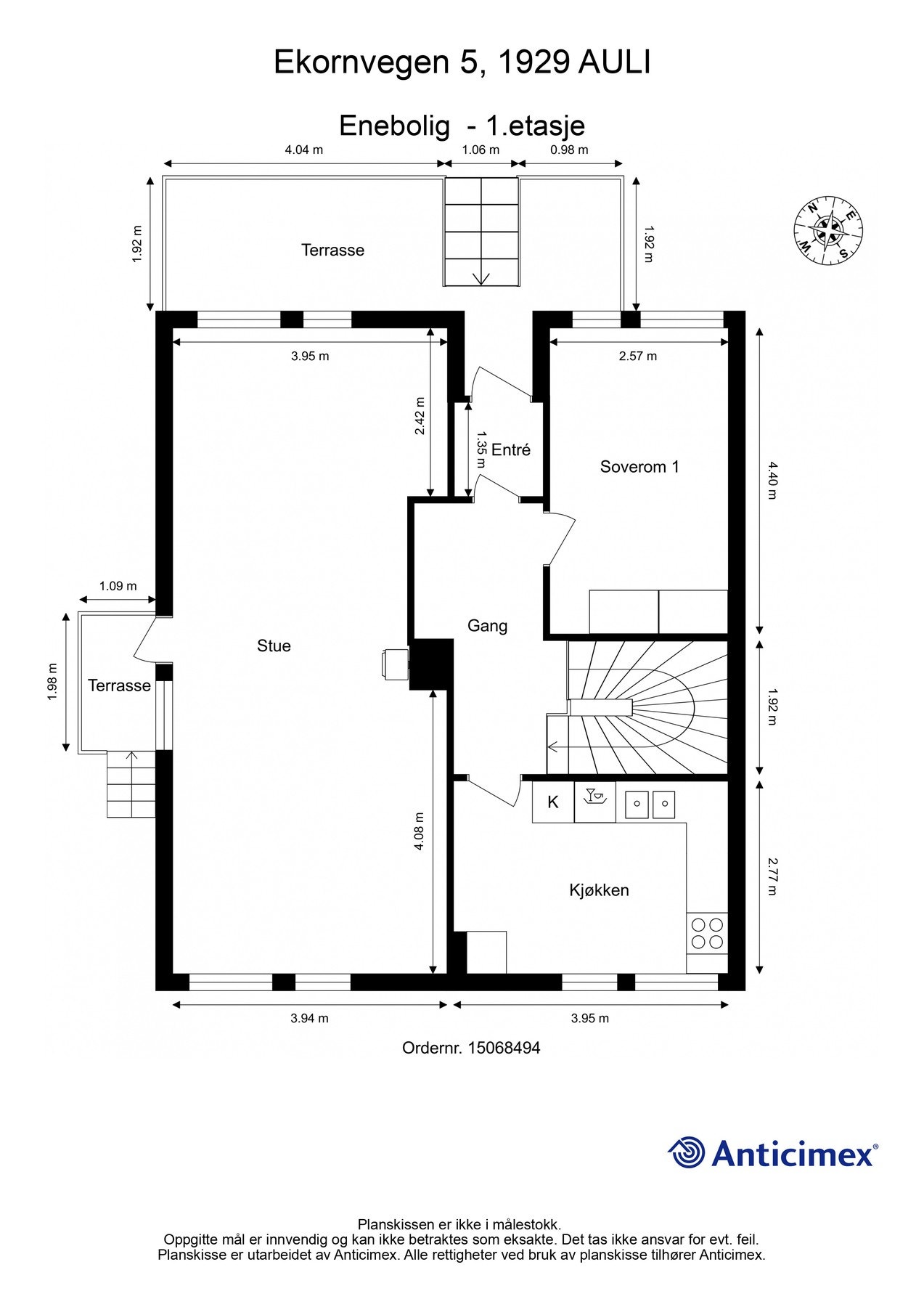 Planskisse 1. etg. Galleribilde