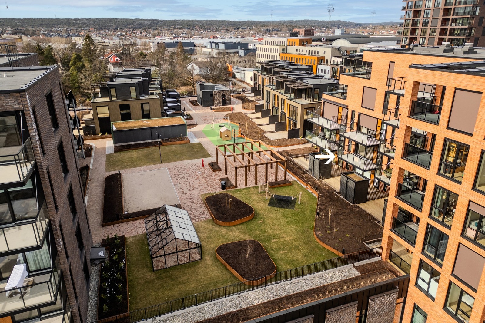 Byhaven - Amber Syd har en meget attraktiv beliggenhet internt i prosjektet Galleribilde