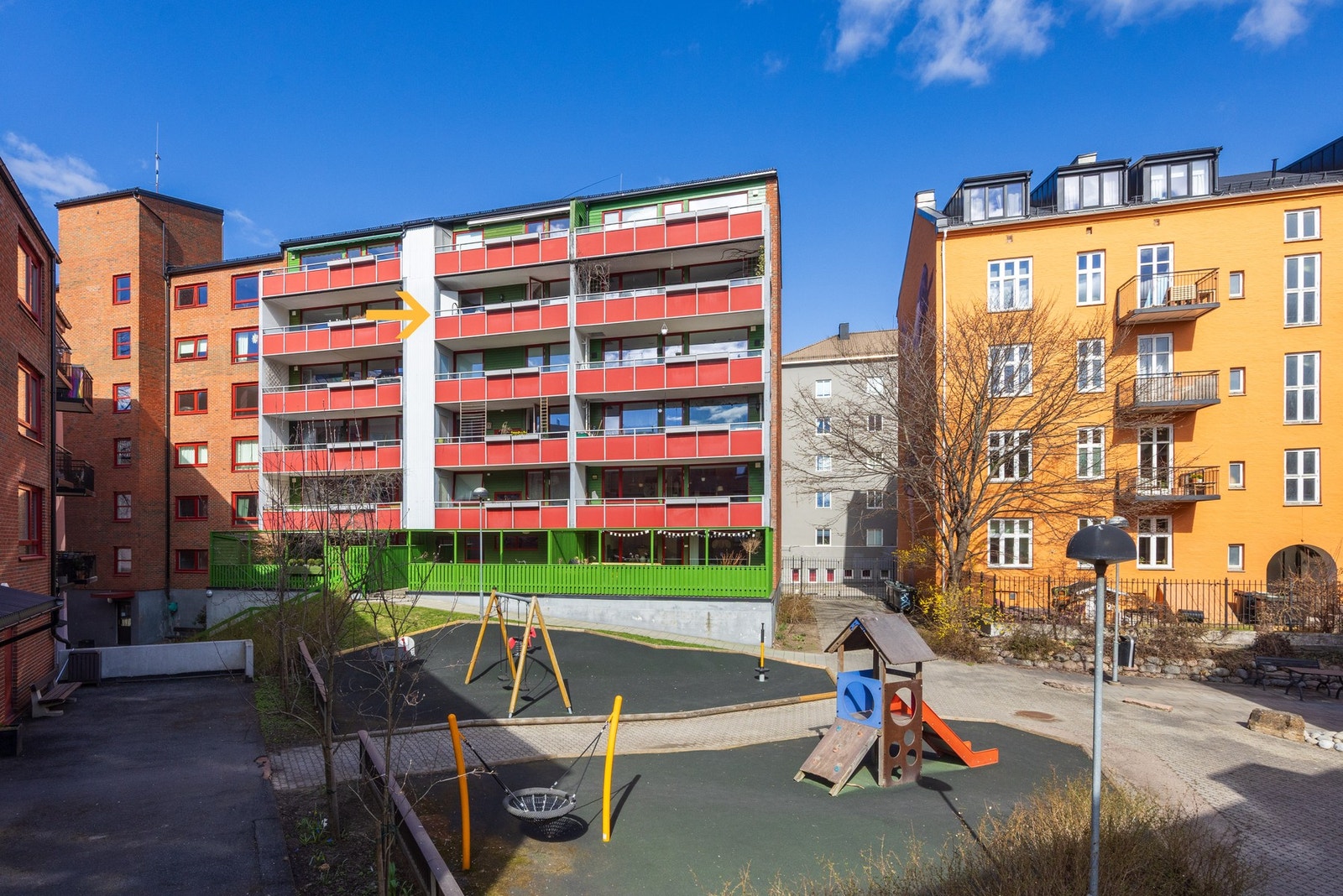 Leilighetens plassering markert. Galleribilde