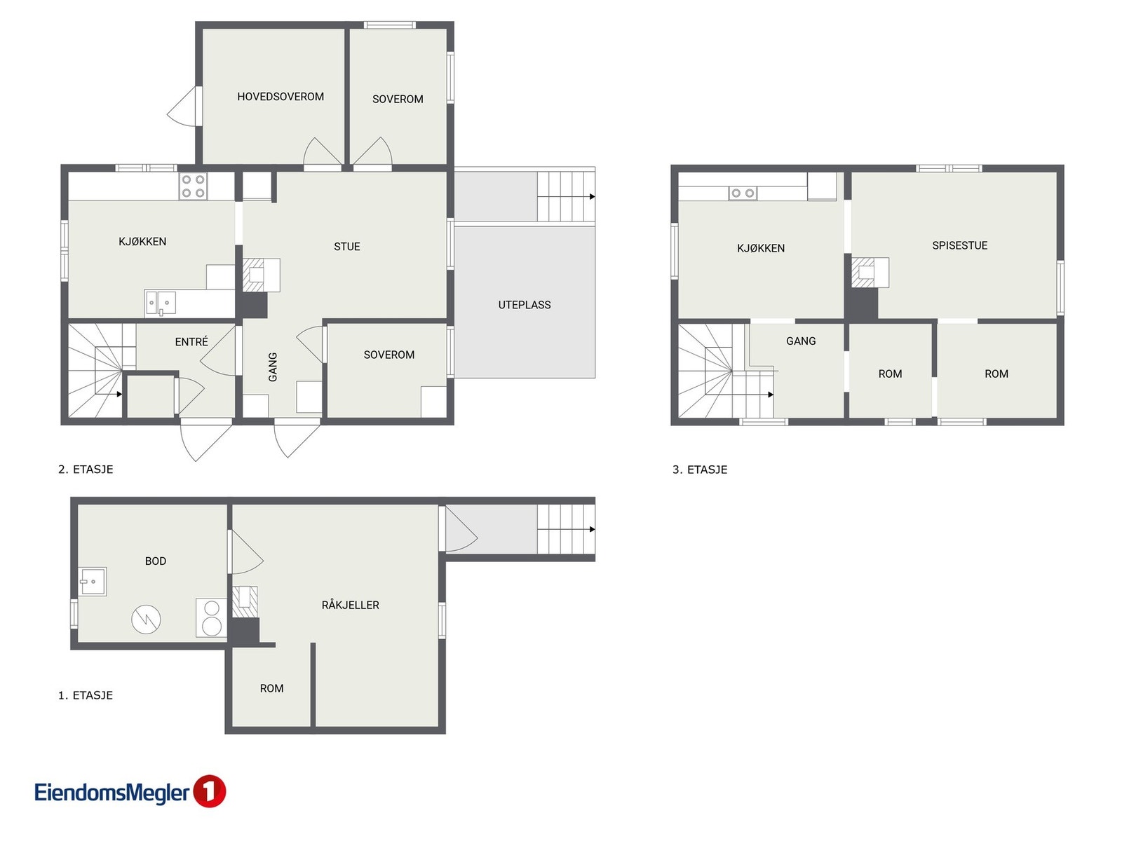 Planskisse alle etasjer. Galleribilde