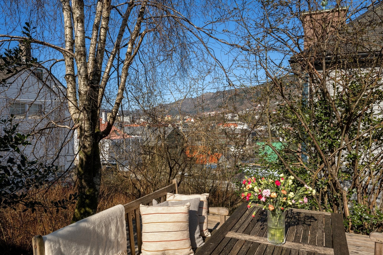 Nydelig utsikt fra terrassen. Galleribilde