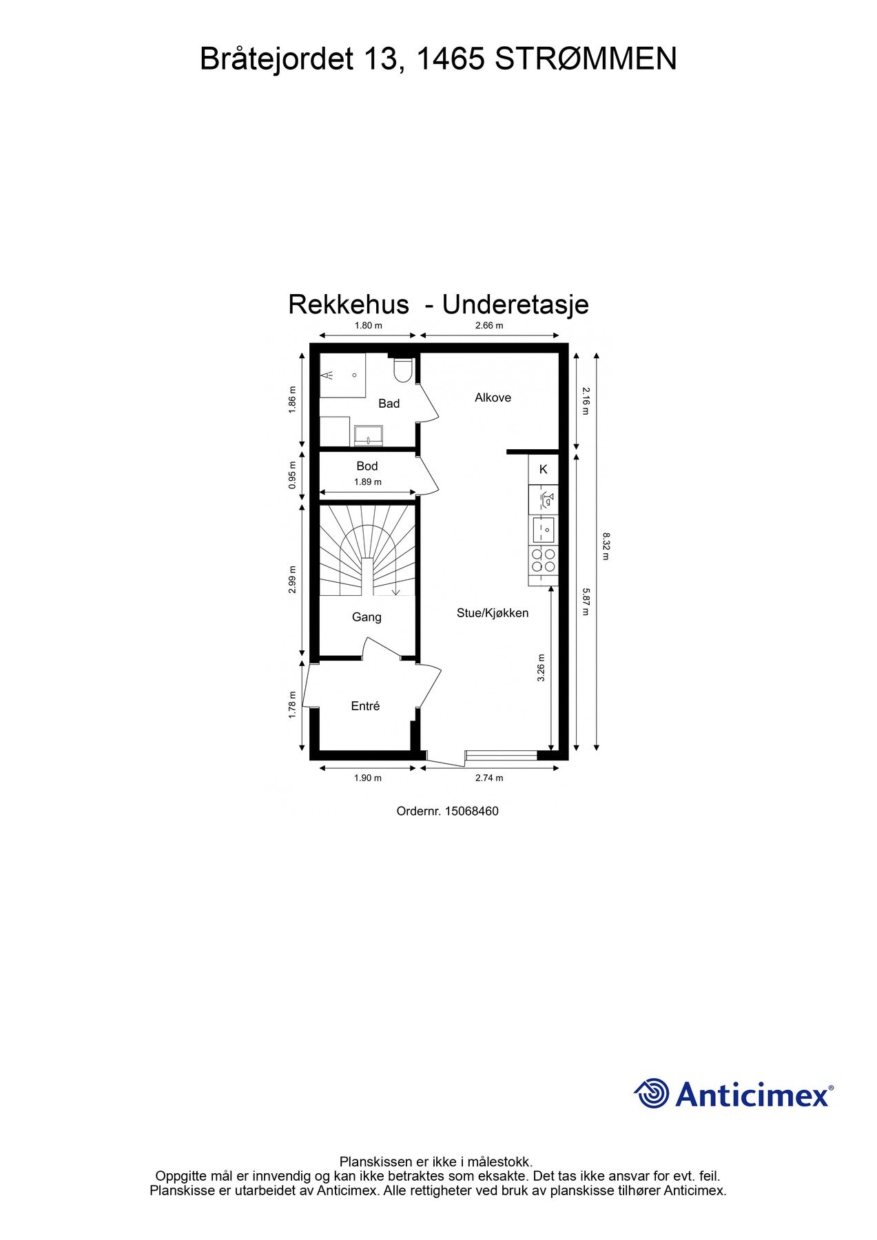 Dette er underetasjen. Denne etasjen har egen inngang fra baksiden av boligen. Denne leies ut for 11.000 p.t. Galleribilde