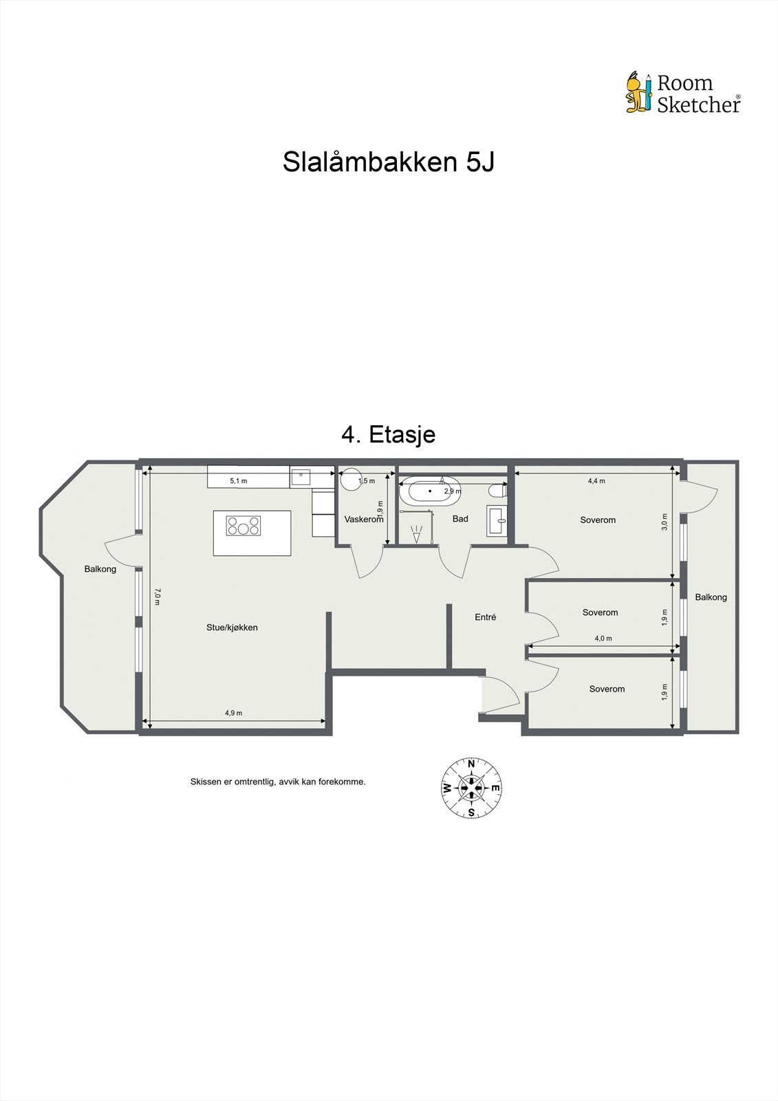 Plantegning 4. etasje. Galleribilde