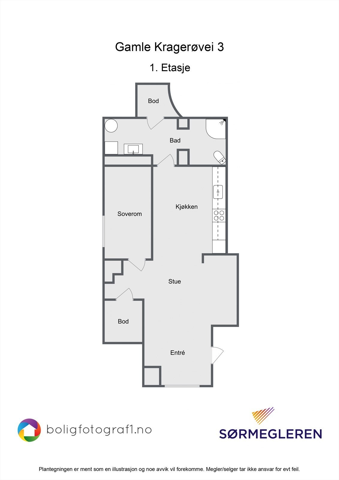 Plantegning venstre leilighet Galleribilde