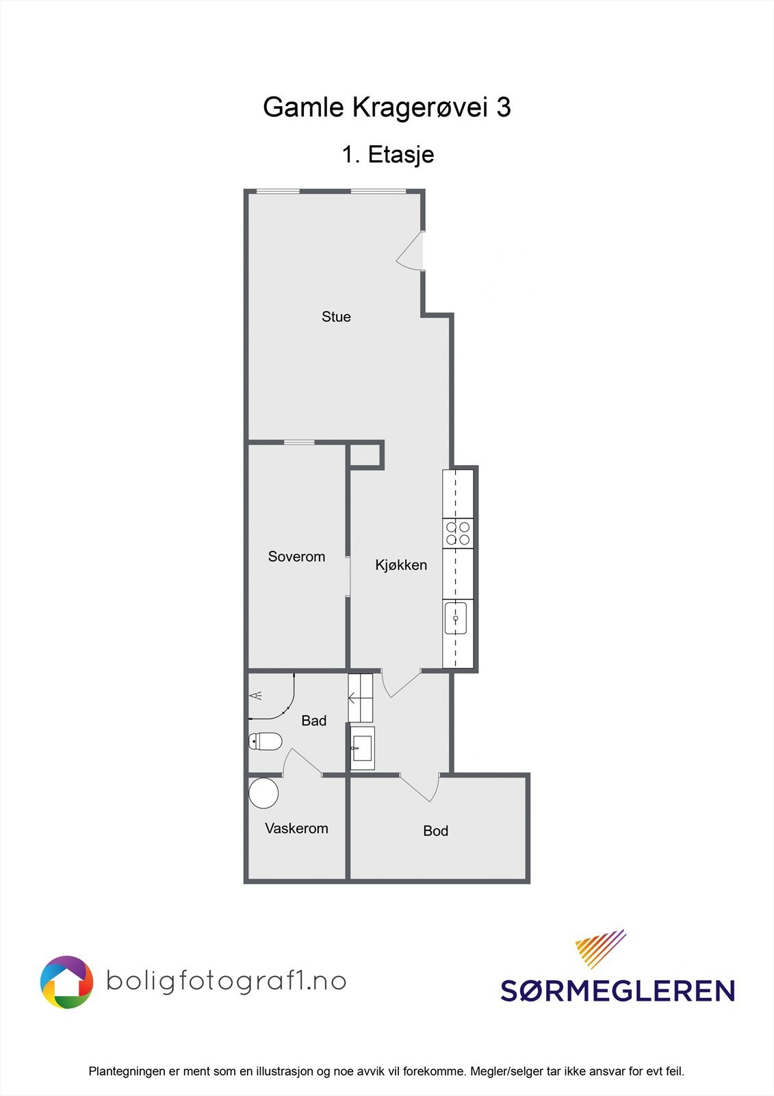 Plantegning leilighet høyre Galleribilde