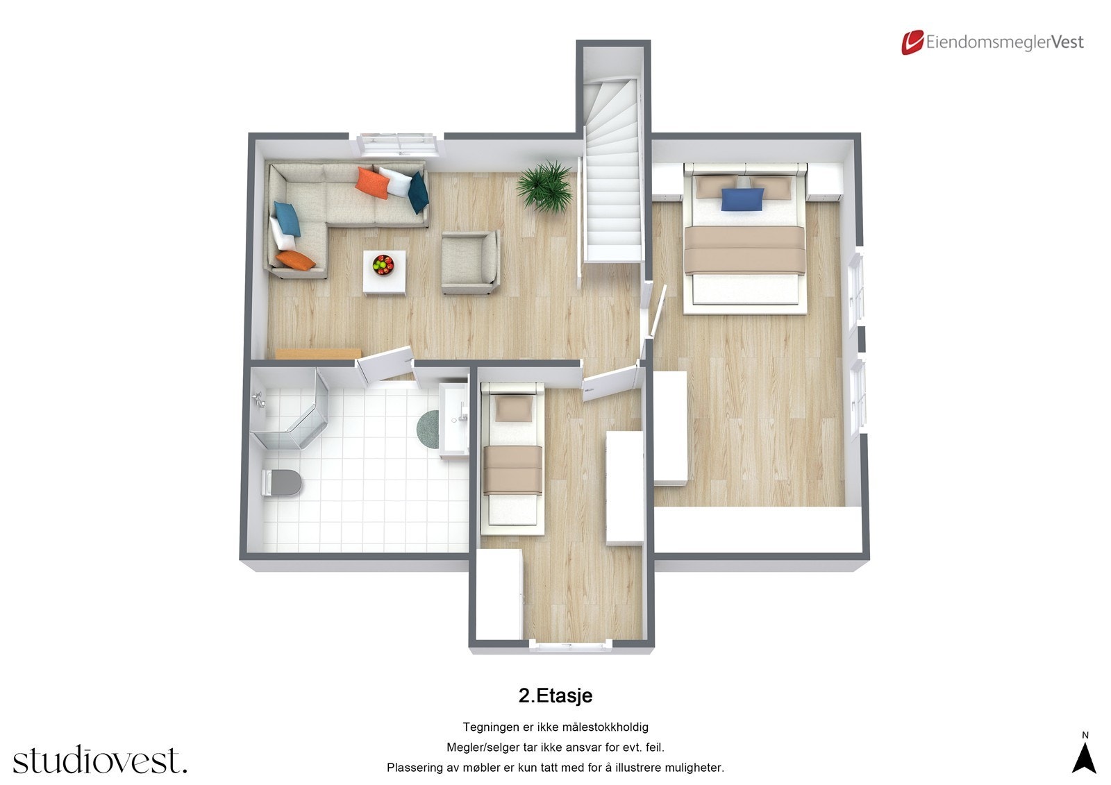 Planskisse 3D: Loft. Galleribilde