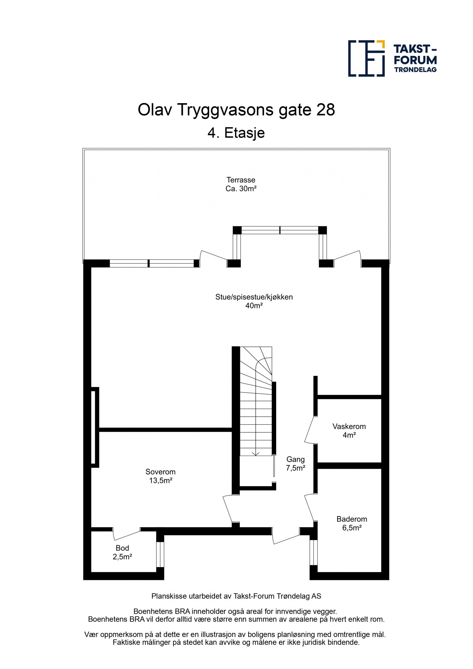 Plantegning 4. etasje. Galleribilde
