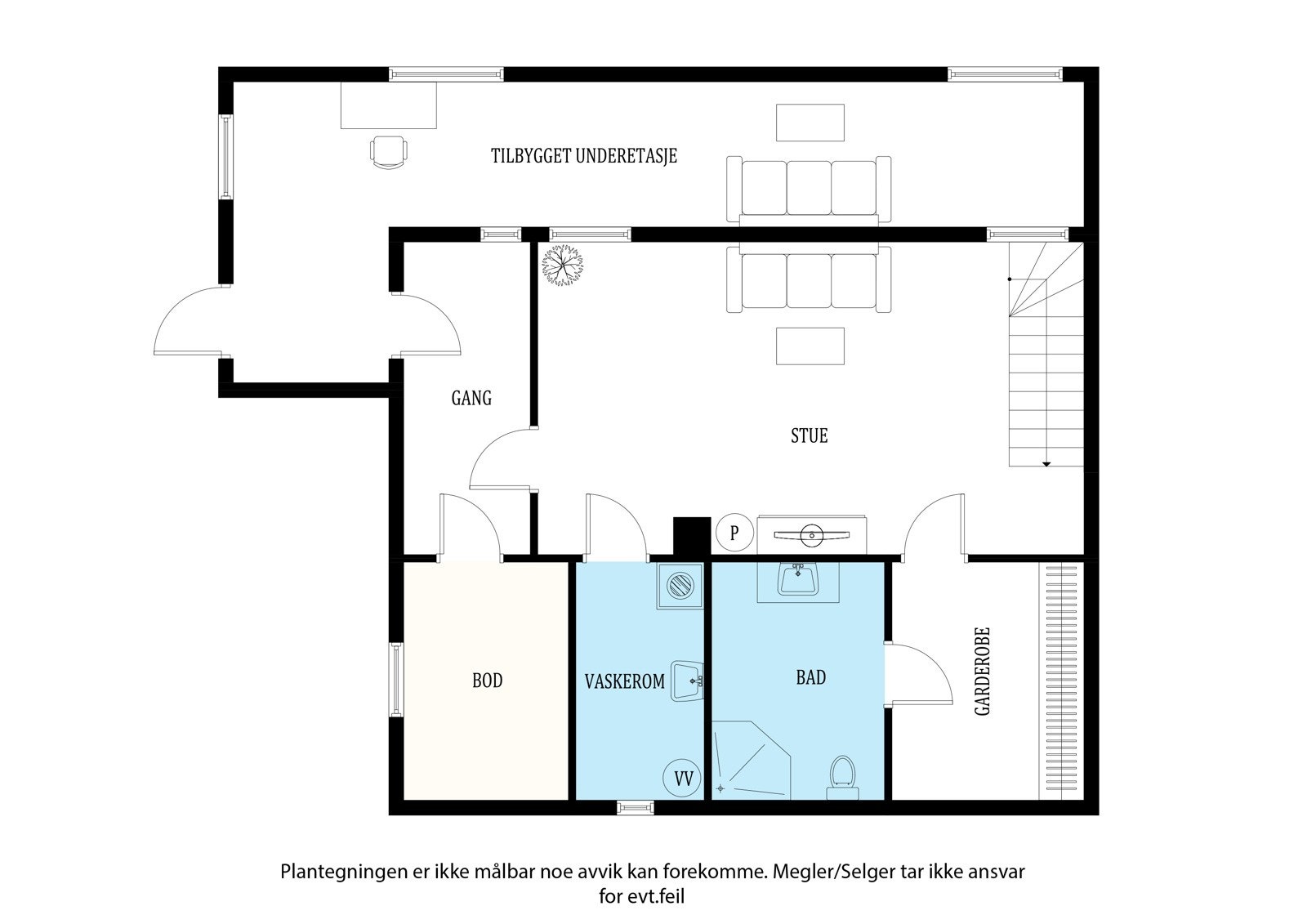 Planskisse underetasje. Galleribilde