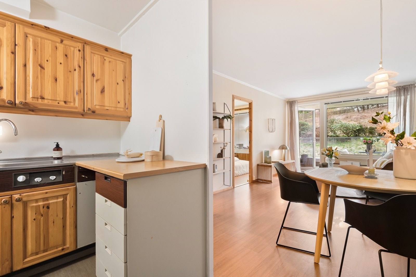 Her er det mulighet for en åpen stue/kjøkken løsning. Galleribilde