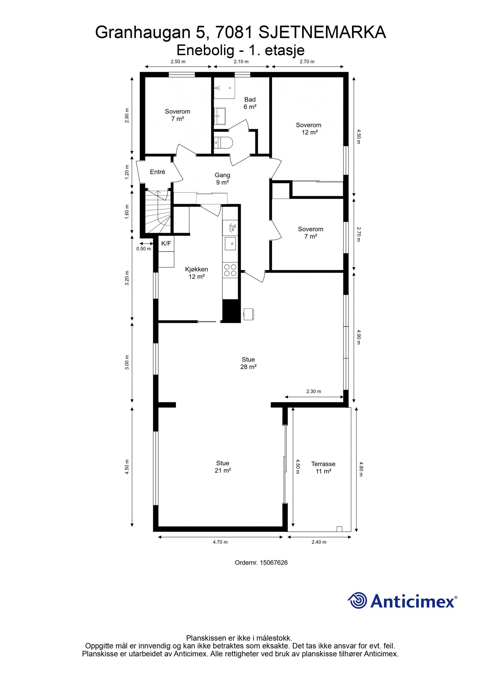 Plantegning 1. etasje Galleribilde