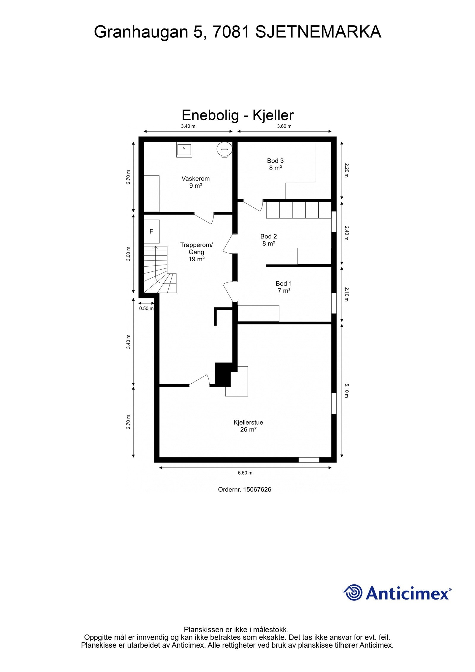 Plantegning - kjelleretasje. Galleribilde