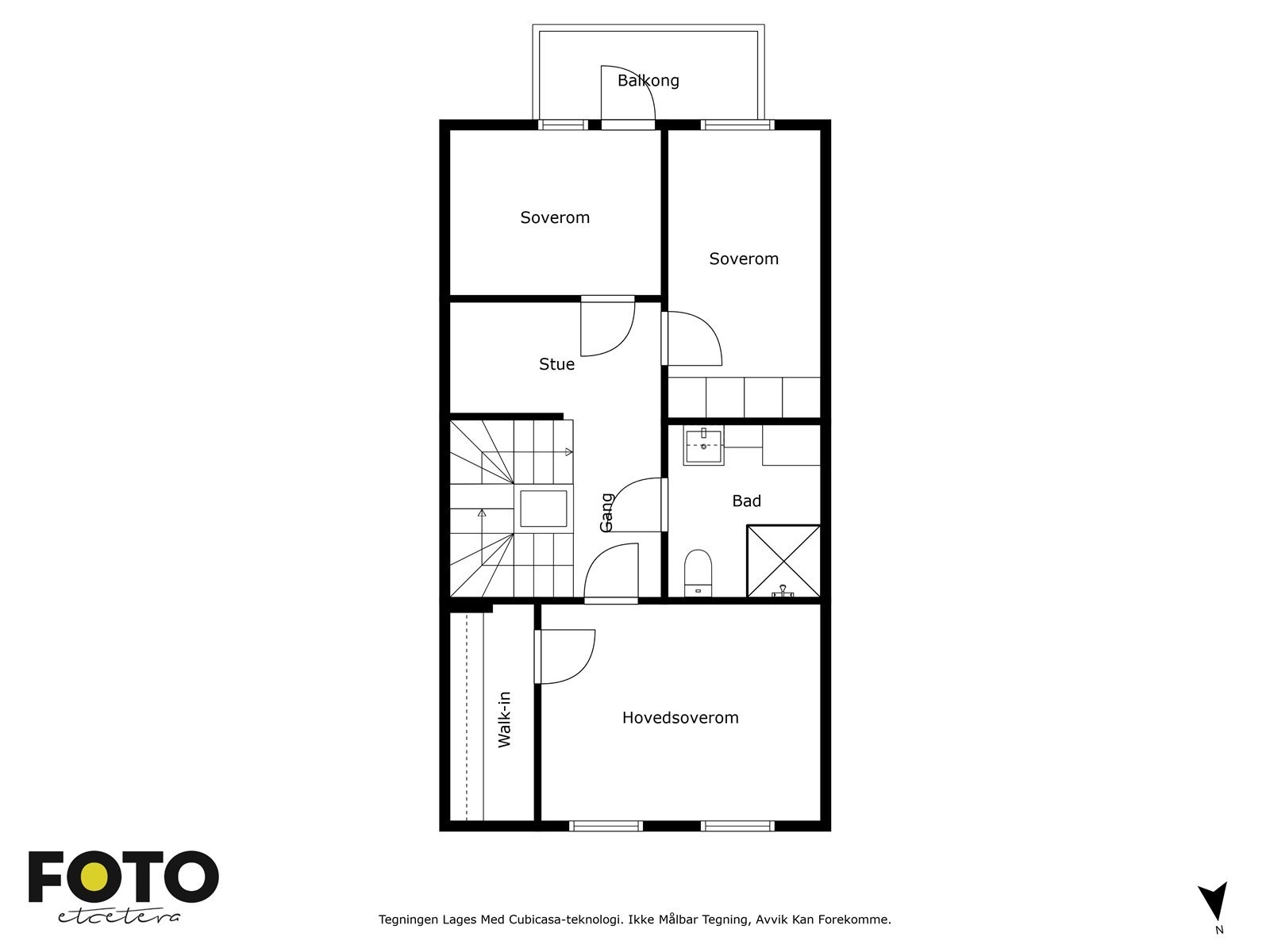 Myråsveien 18B - 2. etasje. Veiledende planskisse - ikke målbar Galleribilde