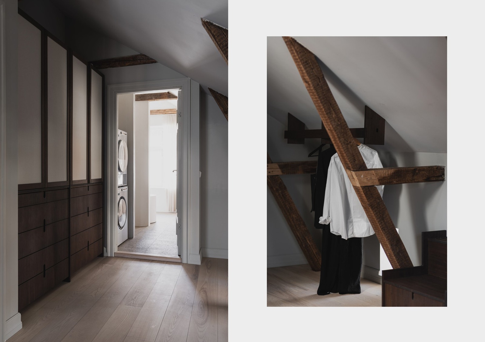 Badet har nisje for vaskesøyle og inngang fra både hovedsoverommet og loftstuen. Galleribilde