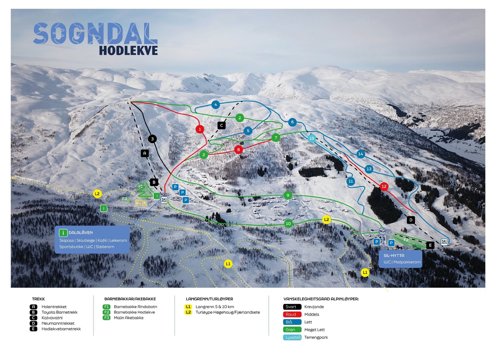 Løypekart Hodlekve skisenter Galleribilde