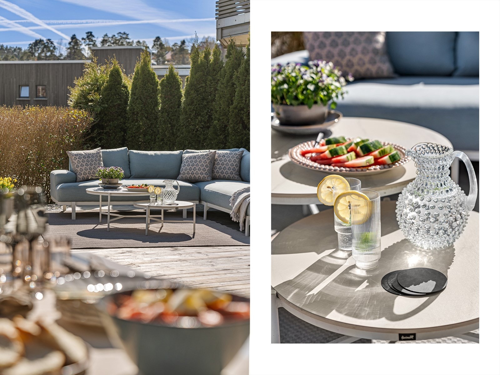 Kose deg her i sommer? Det er laget til en port inntil leveggen som gjør at du enkelt og trygt kan slippe ut mindre barn eller firebeinte på terrasseområdet uten at du er redd de stikker av. Galleribilde