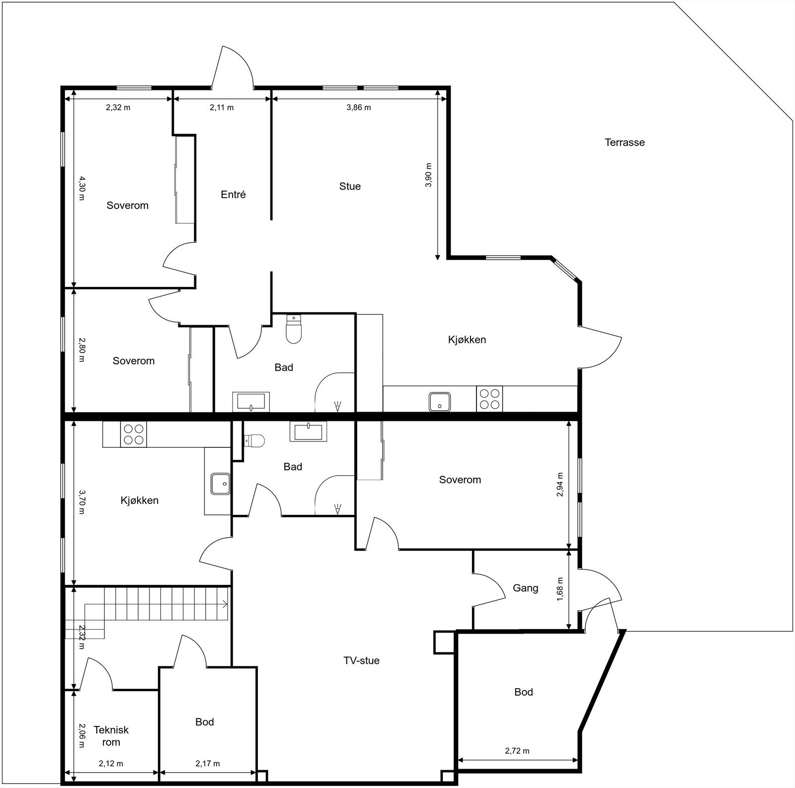 Plantegning underetasje Galleribilde